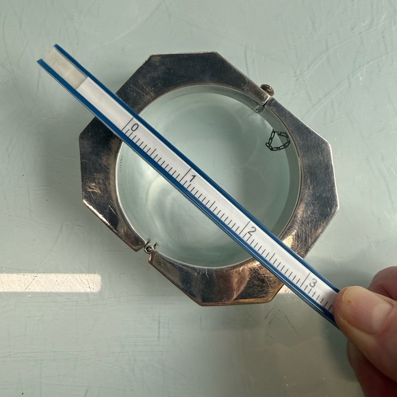 Vintage Taxco Sterling Octagon Hinged Bracelet 73g Mexico 925 TM-143 - Picture 13 of 13